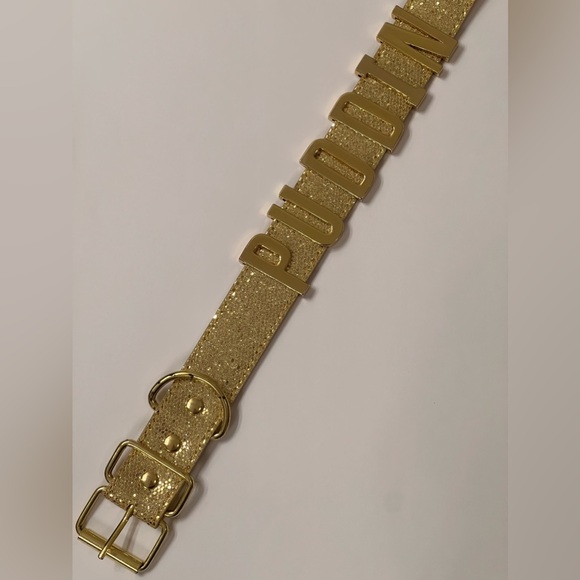 Sparkle Gold Tone Choker Collar Necklace - Wear Plain or as Harley Quinn PUDDIN - Picture 6 of 8